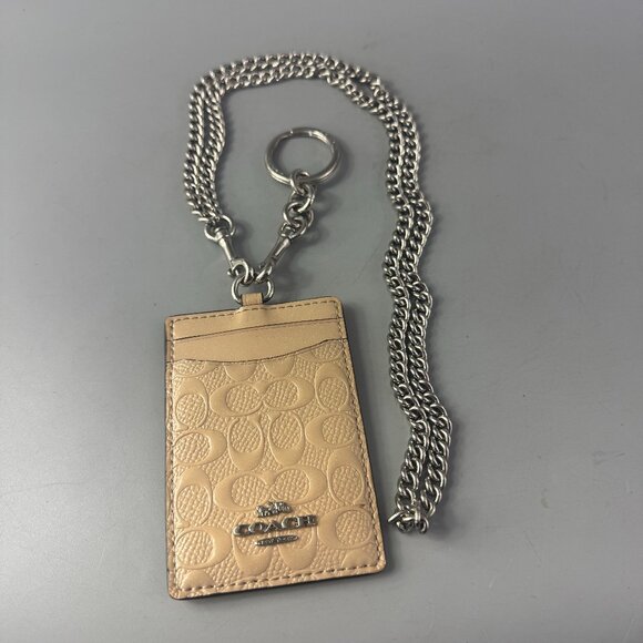 COACH® Outlet | Id Lanyard With Signature Canvas Coach F38658 Boxed Lanyard Set Signature Debossed Patent